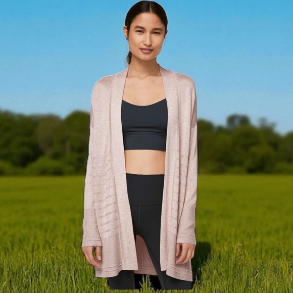 lululemon athletica Sweaters - Lululemon Graceful Embrace Wrap in Heathered Pink Bliss Sz 10
